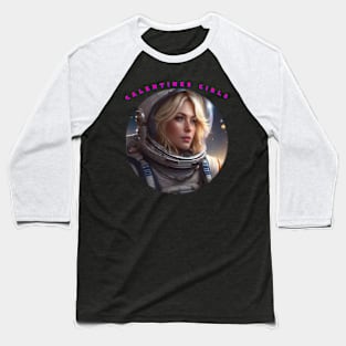 Blonde spacewoman galentine girl Baseball T-Shirt